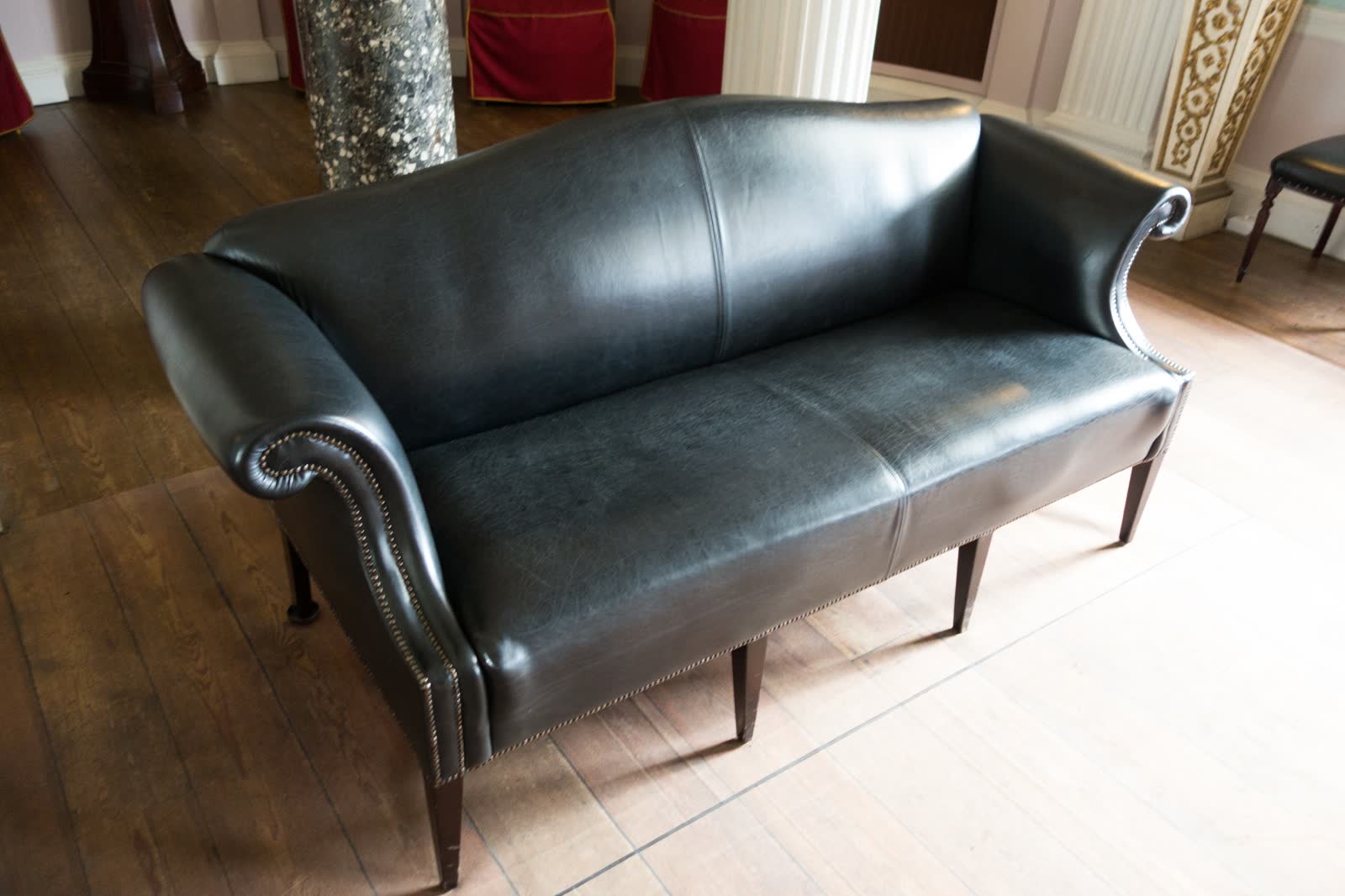 Ashby Roll-Arm Leather Sofa - sofas