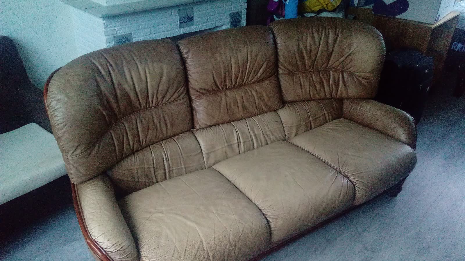 Hollis Cognac Three-Seater - sofas